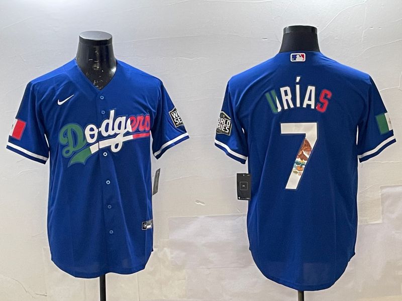 Men Los Angeles Dodgers #7 Urias Blue Fashion 2025 Nike MLB Jersey style 4->women mlb jersey->Women Jersey